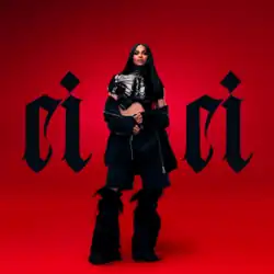 Artwork for the album, featuring a full-body image of Ciara wearing a 3D-printed breastplate, with the album's title evenly split on either side of her, against an all-red backdrop.