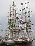 Cisne Branco and its twin ship "Stad Amisterdam"