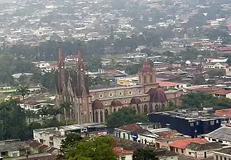View of Santa Barbara Cathedral (Iglesia Santa Barbara), from Rubio Community TV Station