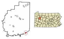 Location of Hawthorn in Clarion County, Pennsylvania.