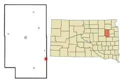 Location in Clark County and the state of South Dakota