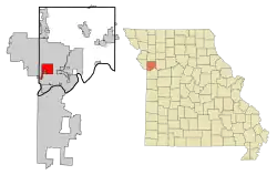 Location of Gladstone, Missouri
