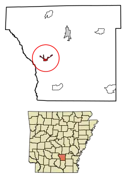 Location in Cleveland County and Arkansas
