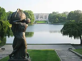 Wade Lagoon stretches in front of the Cleveland Museum of Art