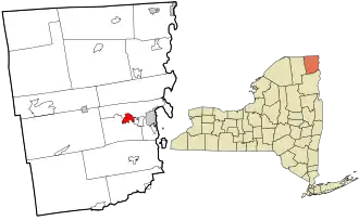 Location in Clinton County and the state of New York.