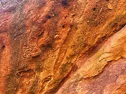 Close-up of red rock
