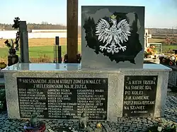 Memorial to local Poles who were killed in fight against Germany during World War II