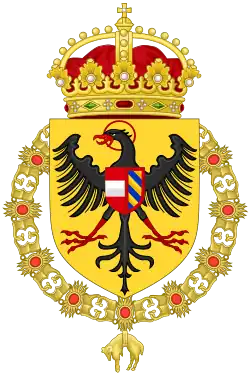 Coat of arms of Maximilian I of Habsburg as King of the Romans.