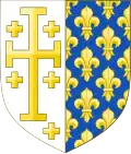 Coat of Arms of Charles I of Anjou (per pale Jerusalem and France Ancient)