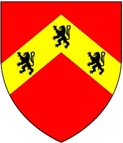 Coat of Arms of Eleanor, the Second Duchess of the Second Creation's family the Cobham Family. Wife of Humphrey of Lancaster.
