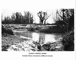 Coles Creek Ford, Uniontown, Natchez Trace Jefferson County Mississippi c. 1938