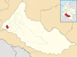 Location of the municipality and town of Albania, Caquetá.