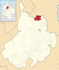 Location of the municipality and town of El Playón in the Santander Department of Colombia.