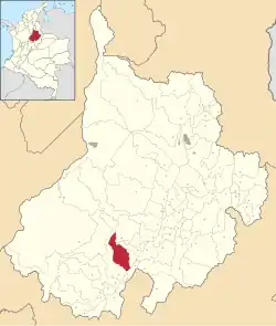 Location of the municipality and town of La Paz in the Santander Department of Colombia.