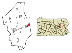 Location of Berwick in Columbia County, Pennsylvania