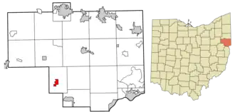Location of Summitville in Columbiana County, Ohio.