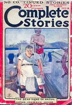 "The Dead Hand of Rasul" was the cover story in the December 1, 1928 issue of Complete Stories