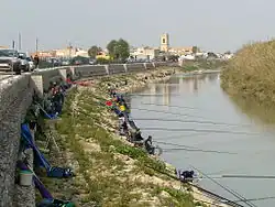 Regional fishing contest on the Júcar River in Fortaleny