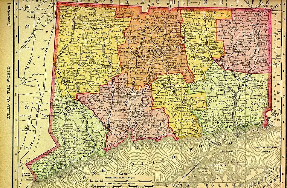 Image 101895 map from Rand McNally (from History of Connecticut)