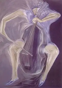 "Painting of a contrabass" by Alvaro Valbuena (1970)