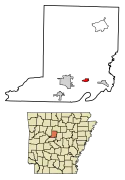Location of Plumerville in Conway County, Arkansas.