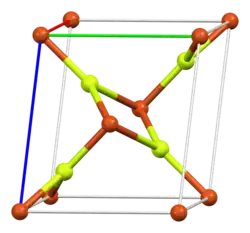 Ball-and-stick model of the unit cell of copper(II) fluoride