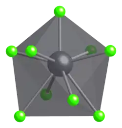 Coordination polyhedron of Pb2+