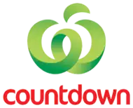 "Countdown" in a bold typeface below a green stylised W resembling a piece of fresh produce