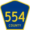 County Route 554 marker
