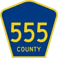 County Route 555 marker