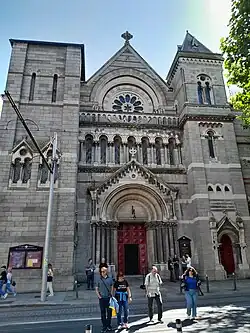 St. Ann's Church on Dawson Street (current façade dating to 1868)[77]