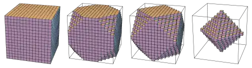 Cube, truncated cube, octahedron, and octahedron