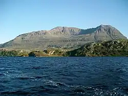 Cul Mor from a boat on Loch Veyatie