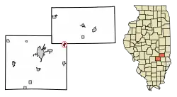 Location of Montrose in Cumberland County, Illinois.