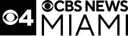 In a black box, the CBS eye logo and a numeral 4. Next to it, on two lines: the CBS eye and the words CBS News, and the word Miami in larger type.