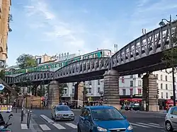 The viaduct just north of the station
