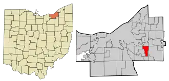 Location in Cuyahoga County, Ohio