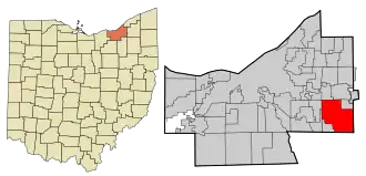 Location in Cuyahoga County, Ohio