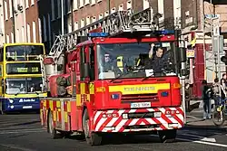 One of the Dublin Fire Brigade's unique Dennis Sabre HD (Heavy Duty) turntable ladders
