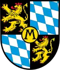 Meckenheim uses the Electoral Palatine coat of arms with the addition of the letter "M".