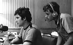 Ehud Manor in his night radio show, 1969