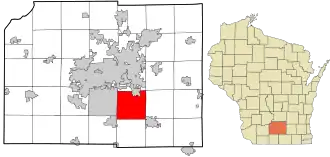 Location in Dane County and the state of Wisconsin.