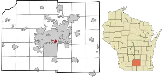 Location in Dane County and the state of Wisconsin.