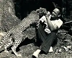 Daniel P. Mannix with trained cheetah