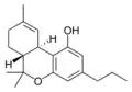 Chemical structure of Δ9-tetrahydrocannabivarin.