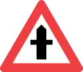 A11: Dangerous junction with a non-priority road (Variants: and )