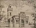 French propaganda image of the Mosque to be built in the Bois de Vincennes (late 1915)