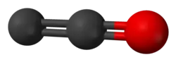 Ball and stick model of dicarbon monoxide
