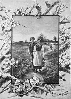 Magazine illustration for Die Gartenlaube (1893) "The walk to the Easter Water"[b]