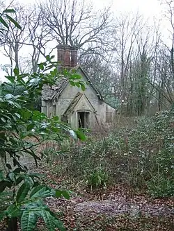 In 2007, three years before work on its restoration began and 46 years since it was last occupied. View from just inside the estate gates